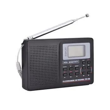 FM/AM/SW/LW/TV Radio Mini Pilns Skaņas Frekvenču Uztvērēju Radio, Noderīgu Ciparu Radio Ar Pulksteni, pulksteņa un Modinātāja Funkciju 2017 Jaunas