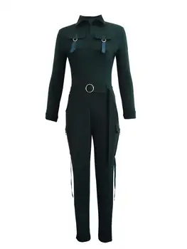 Gadījuma Womne Jumpsuit Slinky Bodycon Bodysuit Ar Jostu Kombinezonus Sieviešu Jumpsuit (Dungriņi)