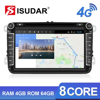 Isudar H53 2 Din 4G Android Auto Radio Multimediju VW/Volkswagen/POLO/Golf/Skoda/Seat/Leon/PASSAT B6 Auto GPS Kameras USB DVR