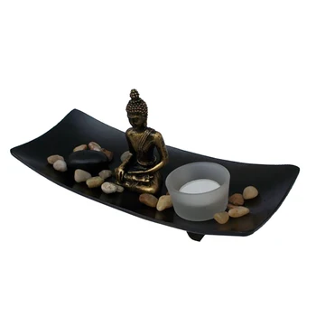 Japāņu Stila Budas Vīraka Turētājs Zen Smilšu Dārzs Tējas Gaismas Turētājs Feng Shui Budistu Dekori Mājas Zāle Jogas Telpas Rotājumu