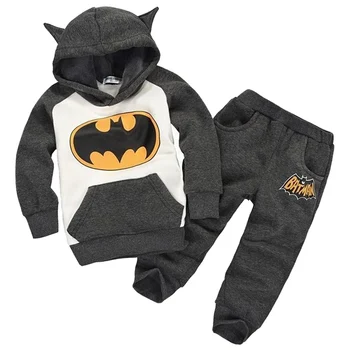 Jaunais Batman Bērnu, Meiteņu Un Zēnu Apģērbu Komplekti Bērniem Rudens Pavasara Gadījuma Kokvilnas Uzvalks Bērniem Hoody Mētelis Tshirt Bikses Drēbes S6233
