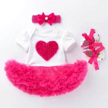 Jaundzimušo Bērnu, Jaundzimušo Meiteņu Vasaras Apģērbu Komplekts 4gab Kristības Mana Pirmā Dzimšanas diena Jauki Mežģīnes Tutu Bērniem Toddler Meitene Princese Tērpiem