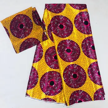 Jauno Āfrikas zīda vasks, auduma Digitālā druka satīna vasks, auduma kleita Āfrikas vasks zīda auduma ar šifona noteikti puse kleita