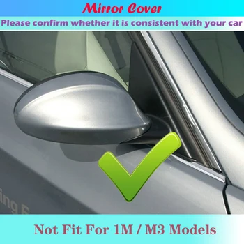 JAUNU Automašīnu Atpakaļskata Sānu Spoguļi Vāks 3. Sērijas BMW 1 E81 E82 E87 E88 E90 E91 E92 E93 Oglekļa šķiedras raksts, Nomainot Vāciņus