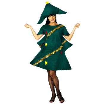 Jaunā Gada, Ziemassvētku Eglītes Apģērbs Mamma un Girlds Cosplay Zaļā Grinch Party Izpildi Apģērbu ar Cepuri Elf Ziemassvētki Kostīmi