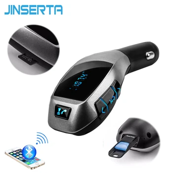 JINSERTA Bluetooth Automašīnas Komplektu Bezvadu FM Raidītājs, Radio, Audio Adapteri FM Modulators, Brīvroku ierīces un USB Mūzikas MP3 Player, iPhone X