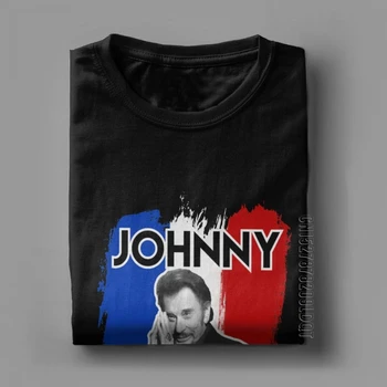 Johnny Hallyday Uz Visiem Laikiem Vintage T Krekls Vīriešiem Rokmūzikas Vīriešu T Topi Plus Lieluma Pamata Tees Kokvilnas O-Veida Kakla T-Krekls