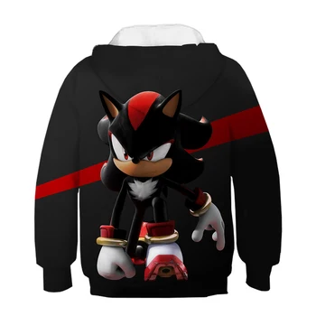 Karstā Cool Black Sonic Ezis 3D multfilmas Bērniem, Hoodies zēniem Bērnu sporta Krekls Zēniem, Meitenēm Ikdienas Bērna apģērbs džemperi