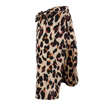 Karstā Pārdošanas Modes Elegants Sadalīt Pārsējs Ar Augstu Vidukli, Ilgi Svārki Pavasara Vasaras Sieviešu Biroja Dāma Darba Apģērbi Leopard Zīmuli Svārki