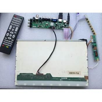 Komplekts B141EW03 V2/B141EW03 V3 1280X800 1 CCFL 30pin Kontrolieris valdes HDMI VGA DVB-T Ekrāna monitora Digitālās TV USB AV LCD Panelis