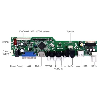 Kontrolieris Valdes Komplekts B156RW01 V0 / B156RW01 V1 TV+HDMI+VGA+AV+USB LCD LED ekrānu Vadītāja Valdes