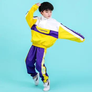 Korejas Top Bikses Džeza Kostīms Bērniem Hiphop Deju Apģērba Zēni Meitenes Hip Hop Kostīmi Bērniem Ielu Deju Apģērbs