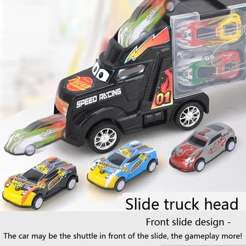 Kravas automašīnu Garāžu Konteineru Rotaļu Automašīnas kravas glabāšanas kaste neliels sakausējuma auto modeļa rotaļlietu katapultu kaujas tvertne dzimšanas dienas dāvanu zēns