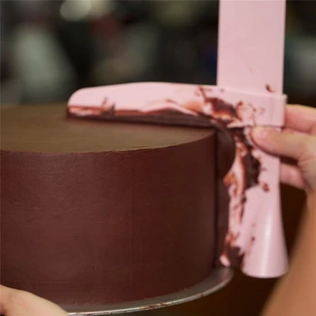 Kūka Skrāpi Gludāka Regulējams Pomādes Špakteles Kūka Malas Gludāka Cream Dekorēšana DIY Bakeware Galda piederumi Virtuves Kūka Rīks