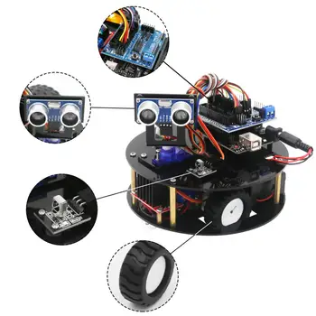 LAFVIN Gudrs Robots Automašīnas Komplektu Bruņurupucis DIY Montāžas Komplektu un Pamācību par Arduino