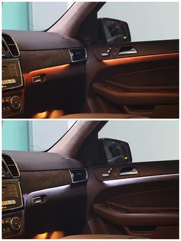 LED interjera apkārtējā gaisma Mercedes-Benz GLE W166 slīpums gaismu izstarojošās apdares 3 krāsas/12 krāsas sākotnējo apkārtējās gaismas