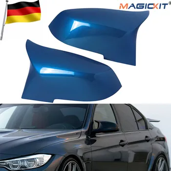 MagicKit Spoguļa Vāciņš M3 Stila Aizstāt Caps Estoril Blue BMW F20 F21 F22 F23 F30 F32