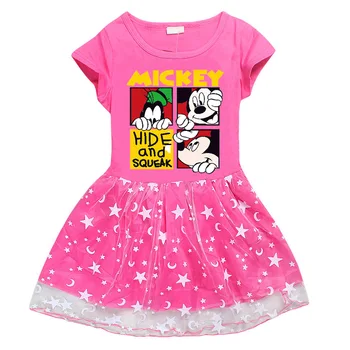 Meitenes Kleita Vasaras Meitene Baby Toddler Minnie Mickey Karikatūra Kleitu Bērni Puse Dzimšanas Dienu Baleta Apģērbu Cute Princese Kleitas