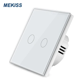 MEKISS Touch Switch Kristāla Rūdīts Stikls Touch Panelis Sienas Stiprinajums Pārtraucējs 1 \ 2 \ 3gang ES Standarta Gaismas Slēdzi