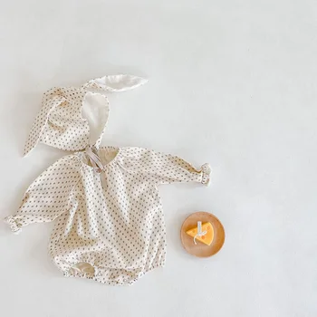 MILANCEL 2020 bērnu bodysuit rudens jaundzimušo bērnu apģērbu gudrs buuny cepure ar garām piedurknēm bērnu no viena gabala