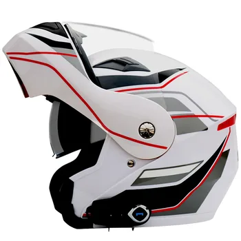 Motocikla ķivere Motociklu Bluetooth ķiveri, Ceļu sacīkšu ķivere Atvērt ķivere Laba skaņas kvalitāte Nāk ar radio Akumulatoru dzīves