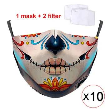Mutes Drukāt 3D Sejas Maskas nepievelk putekļus Elpojošs Mens/Sieviete PM2.5 Salona Filtrs Papīra Mazgājams Ziemassvētku Multfilmas Maska