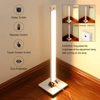 Mūsdienu LED Grīdas Lampa Tālvadības Grīdas Apgaismojums Iekštelpu Touch Dimming Dzīvojamā Istaba Guļamistaba Pastāvīgā Spuldzes Mājas Dekori Gaismas