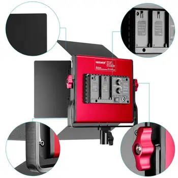 Neewer 2-Pack Regulējamas, Bi-color 660 LED Video Gaisma ar Barndoor un 6,5 pēdas Gaismas Stends,Uzlādējams 6600mAh Li-ion Akumulators