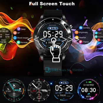 Nerūsējošā Tērauda Smart Skatīties Vīrieši Smartwatch Elektronika Smart Clock Android, IOS Fitnesa Tracker Touch Bluetooth Smart-skatīties