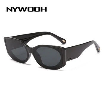 NYWOOH Vintage Sieviešu Saulesbrilles Dāmām, Taisnstūri Slīpums Saules Brilles Luksusa Zīmolu Dizainera Bieza Hip Hop Brilles UV400