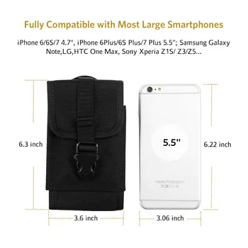 OneTigris MOLLE Taktiskās Jostas Soma Pack Mobilais Viedtālrunis Maisiņš iPhone 6 6S 7 Plus, Galaxy Note 5 LG Blackberry 8300