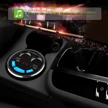 Onever 3 in 1 Bluetooth, FM Raidītājs, Auto, Mūzika, MP3 Atskaņotājs, brīvroku Automašīnas Komplekts Kausa Turētāja piepīpētāja 2 USB Strāvas