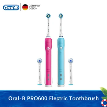 Oral B 3D Elektriskā zobu Suka PRO600 Vibrēt, Pagriežot uz Elektronisko Dziļi Tīra Mutes Higiēna, Zobu Nomaiņa Zobu Suka Galvas