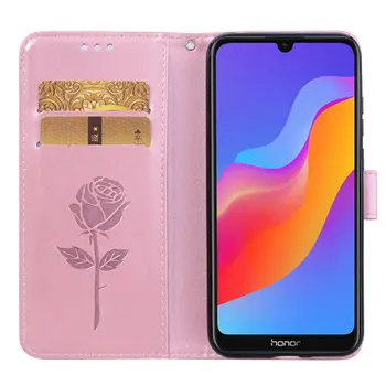 Par Huawei Y6s Flip Case JAT-L21 JAT-L 23 3D Rožu Elegants Ādas Maks, Vāks Huawei Y 6S Y6 S Y 6 S Luksusa Lietu Triecienizturīgs