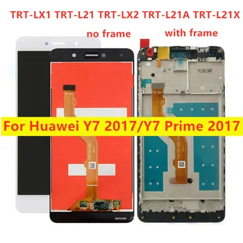 Par Huawei Y7 Ministru 2017 LCD Digitizer Par Huawei Y7 2017 LCDTRT L21 L21A L21X LX2 LX1 LX3 LCD Displejs, Touch Screen Montāža