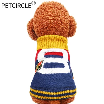 PETCIRCLE Suņu Apģērbu Teddy franču Buldogs Chihuahua Bichon Frise Rudens Ziemas Drēbes, Kaķu, Mājdzīvnieku Apģērbu 8. Džemperis Mētelis