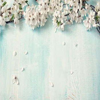Pielāgotu Jebkura Izmēra Sienu Tapetes, 3D Blue Koksnes Graudu Cherry Blossom Foto Sienas Gleznojums, viesistaba, Guļamistaba Romantiskā 3D Mājas Dekoru