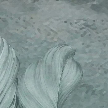 Pielāgotu Jebkura Izmēra Sienu Tapetes Mūsdienu 3D Roku Apgleznoti Abstraktās Mākslas Celtņa Lapu Augu Sienas Gleznojums, Papel De Parede Sala, Freskas,