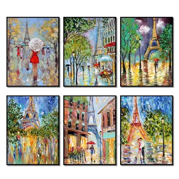 Pilnu Kvadrātveida / Apaļā Dimanta Krāsošana Parīzes Ielas Kristāla Pikseļu Mozaīkas DIY Dimanta Izšuvumi Fāzēm Cross Stitch Hobijs & Amatniecība