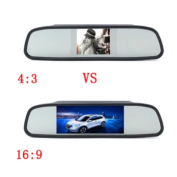 Podofo Auto HD Video Auto Novietošanas Monitors LED Nakts Redzamības Atpakaļgaitas CCD Auto Atpakaļskata Kamera Ar 4.3 collu Auto Atpakaļskata Spogulī