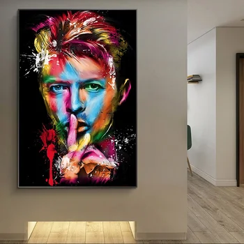 Portrets David Bowie Mākslas Gleznu Druka uz Kanvas Mākslas Plakāti un Izdrukas Grafiti Mākslas David Bowie Bildes Mājas Dekoru
