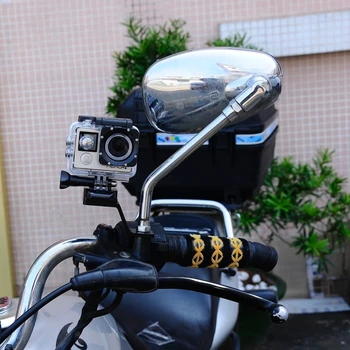 PULUZ Par Gopro Hero 5 Motociklu Mount Velosipēdu Atpakaļskata Spogulī, Metāla Stenta nekustīgas pamatnes, Par Gopro Hero5 Kameru Piederumi