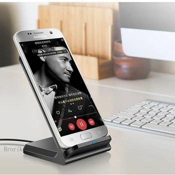 Qi Bezvadu Ātru Lādētāju Station Dock iPhone 11 X Xs 8 XR Samsung S8 S9 S10 S20 Piezīme 8 9 10 W Ātru Bezvadu Uzlādes Statīvu