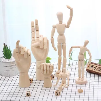 Radošas Koka Rotājumi Lelle Kopīgu Rokās Dzīvojamā Istaba Office Desktop Rotājumi Mākslas Modelis Bērnu Izlūkošanas Attīstīt Rotaļlietas