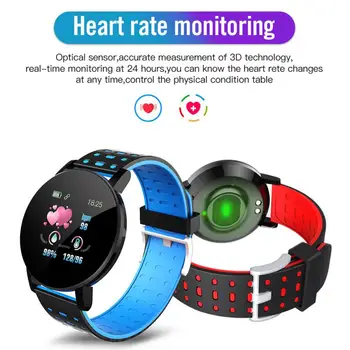 Reloj 119Plus Bluetooth Smart Skatīties Vīriešu un Sieviešu Asins Spiediena Monitoru, Fitnesa Tracker Pulkstenis Sporta Kārtu Viedo rokas Pulksteņu amazfit