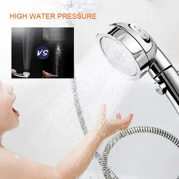 Rokas Dušas Galva, Augsta Spiediena Chrome 3 Spary, kurā ar ON/OFF Pauzes Slēdzis, Ūdens Taupīšanas Regulējams Luksusa Spa Noņemams