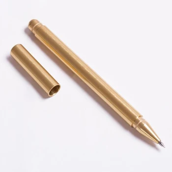 Roku darbs Misiņa Paraksts Pildspalva 0.5 mm, melna tinte Cietā Vara Gēla Tintes Pildspalva Taktiskās Pildspalvu Self Defense EDC Divas Dizainu