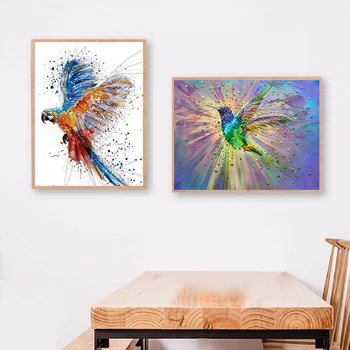 RUOPOTY Pilnu Kvadrātveida Dimanta Krāsošana Krāsu Putnu 5D DIY Dimanta Izšuvumi Amatniecības Komplekts Dzīvniekiem Dimanta Mozaīkas Mākslas Mājas Apdare