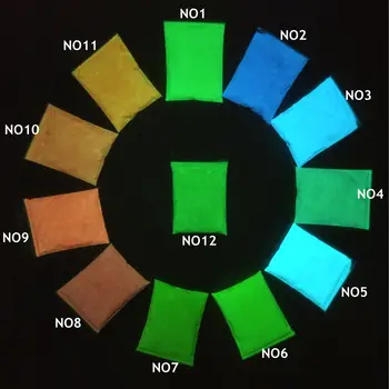 Sajauc 10 Krāsas Pigmentu Gaismas Nagu Spīdums Pulveris Putekļu Luminiscences Pulveris Nagu Glitters, kas Spīd Tumsā Fosfora Pulveris