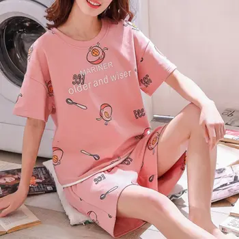 Sexy Cute Sleepwear 2GAB Pidžamas Komplekts Sieviešu T Krekls Un Šorti Drukāt Naktsveļu Zaudēt Intīmas Apakšveļa, Pidžamas Homewear